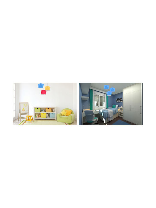 Light Home Полилей Детска таванна лампа Окачен от Метал 60W с Гнездо E27 Бял