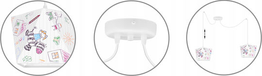 Light Home Kids Metallic / Fabric Chandelier Ceiling Light E27