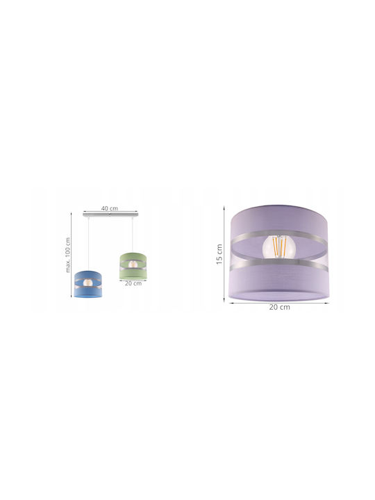 Light Home Kids Metallic / Fabric Chandelier Ceiling Light E27 Blue