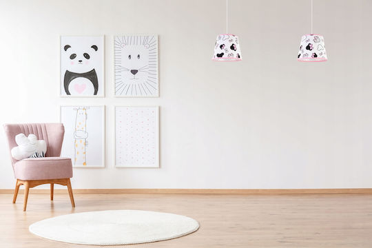 Light Home O singură lumină Lumină de tavan pentru copii Suspendata din metal 60W cu suport pentru bec E27 Alb