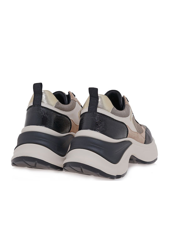 Chunky Sneakers Beige Black Platinum