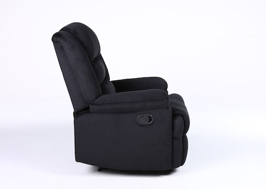 Carinae Relaxsessel mit Fußhocker Samt Black 93x90x100cm