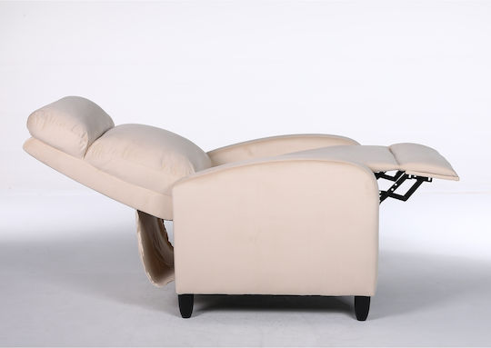 Atria Πολυθρόνα Relax Βελούδινη Εκρού 67.5x90x104cm