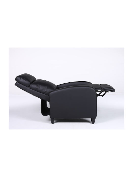 Atria Πολυθρόνα Relax από Δερματίνη Μαύρο 67.5x90x104cm