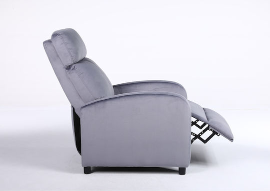 Tureis Fotoliu Relax Catifelat Gri 68x86x99cm