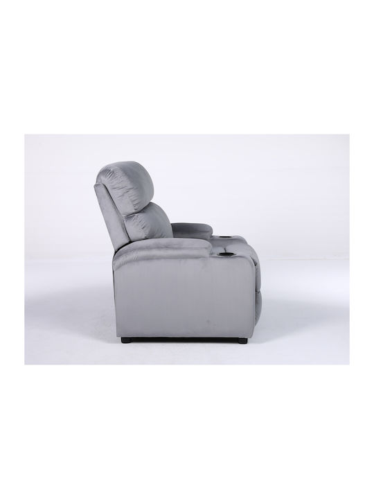 Rana Fotoliu Relax Catifelat Gri 80x95x103cm