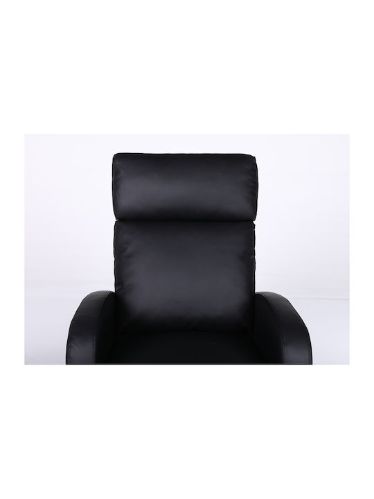 Atria Πολυθρόνα Relax από Δερματίνη Μαύρο 67.5x90x104cm