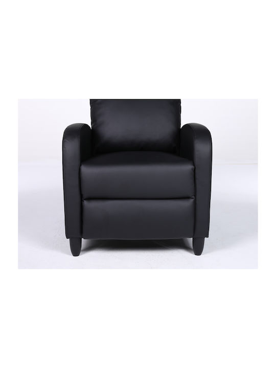 Atria Πολυθρόνα Relax από Δερματίνη Μαύρο 67.5x90x104cm
