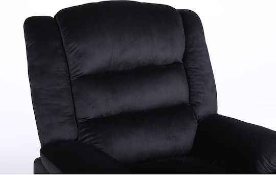 Carinae Relaxsessel mit Fußhocker Samt Black 93x90x100cm