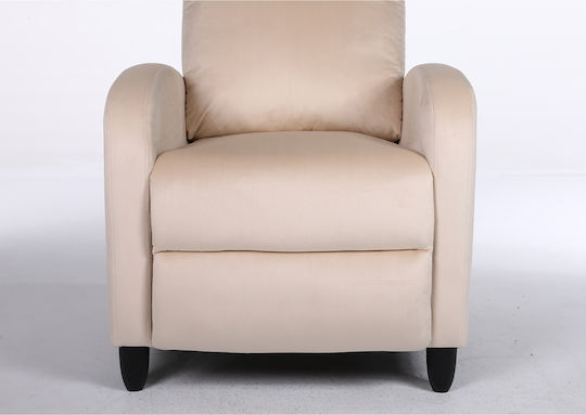 Atria Πολυθρόνα Relax Βελούδινη Εκρού 67.5x90x104cm