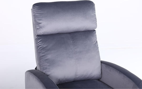 Tureis Fotoliu Relax Catifelat Gri 68x86x99cm