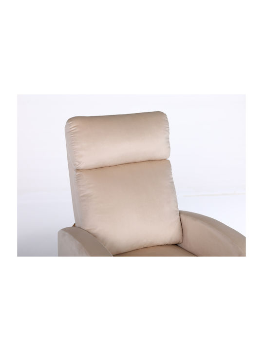 Atria Фотьойл Relax Кадифен Ecru 67.5x90x104см
