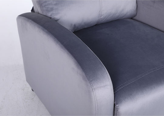 Tureis Fotoliu Relax Catifelat Gri 68x86x99cm