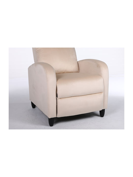 Atria Фотьойл Relax Кадифен Ecru 67.5x90x104см