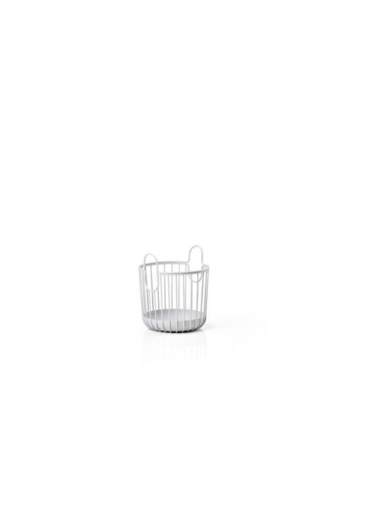 Zone Denmark Metallic Organizer Basket Ø10.5x13.5 Inu Soft Gray