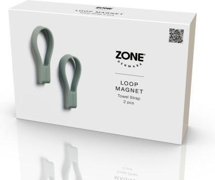 Zone Denmark Куки за банята Магнитни За Кърпи Комплект 2 Бр 9 См Loop Matcha Зелен