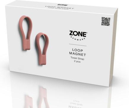 Zone Denmark Κρεμάστρες Πετσέτας Μαγνητικές Σετ 2 Τμχ 9 Εκ Loop Peach Red