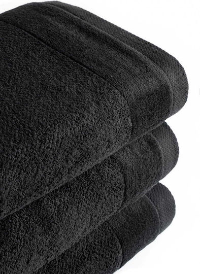 Detexpol Badehandtuch Vito 70x140εκ. Black Gewicht 550gr/m²