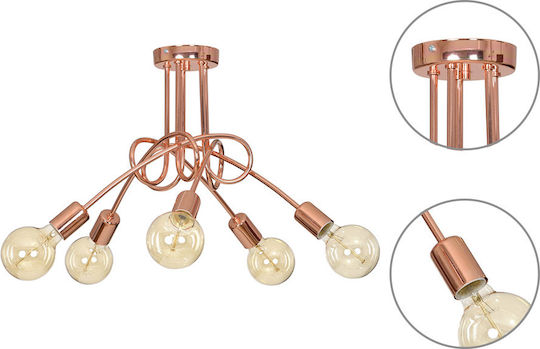 Light Home Κρεμαστό Φωτιστικό Κίτρινο για 5 Λαμπτήρες E27
