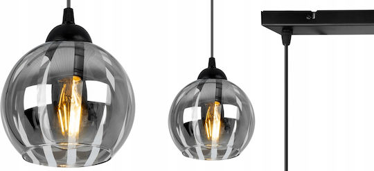 Light Home Κρεμαστό Φωτιστικό Μαύρο Μπάλα με Ντουί E27