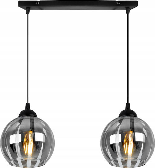Light Home Κρεμαστό Φωτιστικό Μαύρο Μπάλα με Ντουί E27