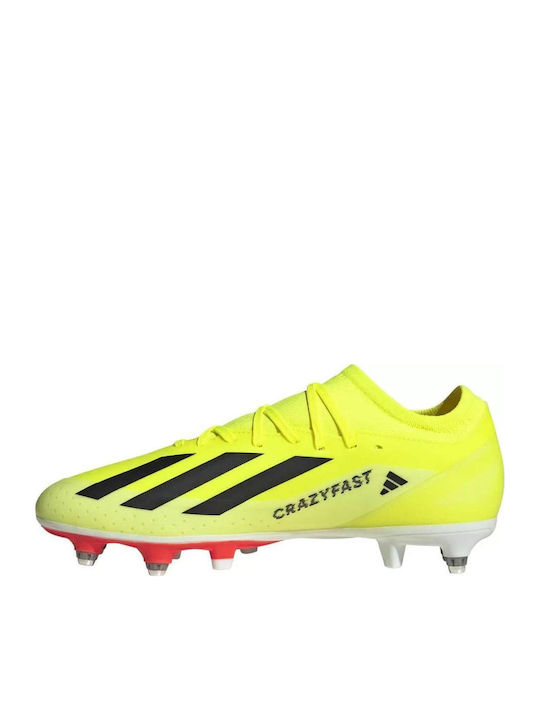 adidas X Crazyfast League Football Shoes with Cleats Team Solar Yellow 2 / Core Black / Cloud White