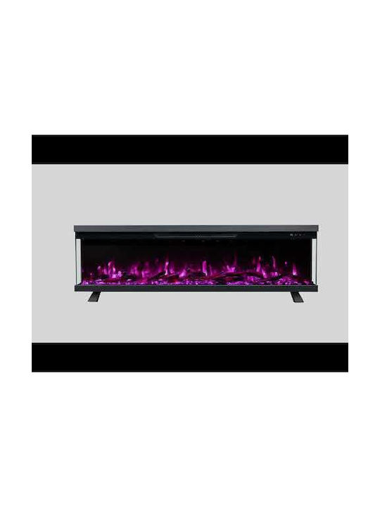 Electric Fireplace Three-Sided Smart Notting Berlin 50 Wall Mounted Insert LED 1800w Hitense