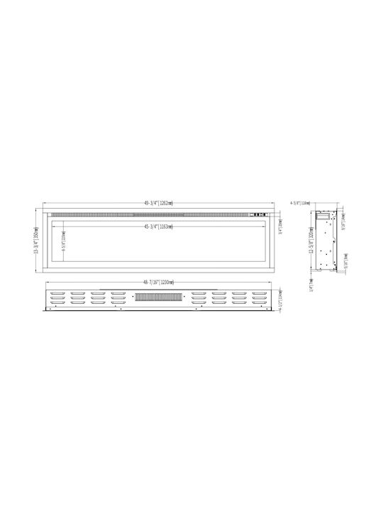 Electric Fireplace Smart Notting Hill 50 Wall Mounted Insert LED 1800w Hitense