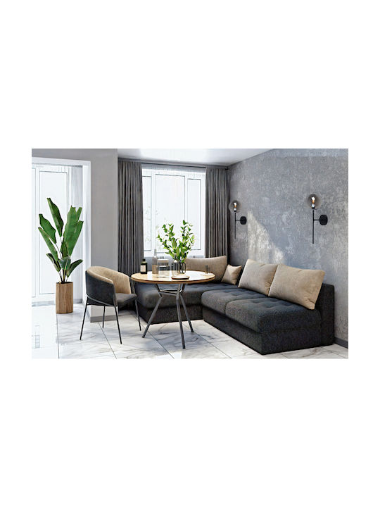 Light Home Φωτιστικό Τοίχου με Ντουί E14 Μαύρο