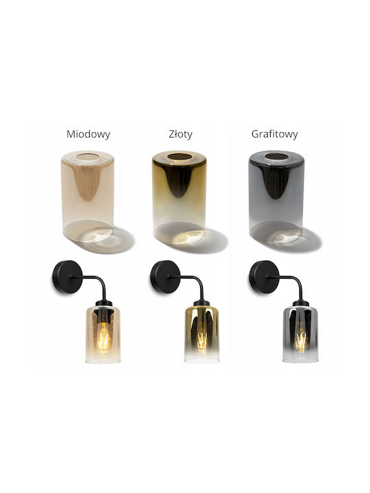 Light Home Modern Leuchte Wand mit Fassung E27 Schwarz