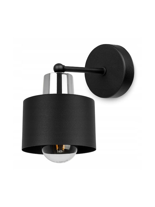 Light Home Μοντέρνο Φωτιστικό Τοίχου με Ντουί E27 Μαύρο