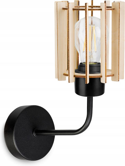 Light Home Modern Leuchte Wand mit Fassung E27 Schwarz