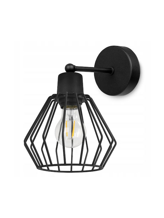 Light Home Μοντέρνο Φωτιστικό Τοίχου με Ντουί E27 Μαύρο