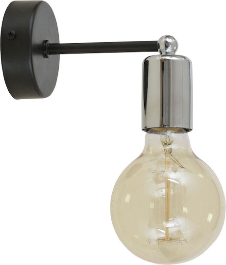 Light Home Μοντέρνο Φωτιστικό Τοίχου με Ντουί E27 Μαύρο