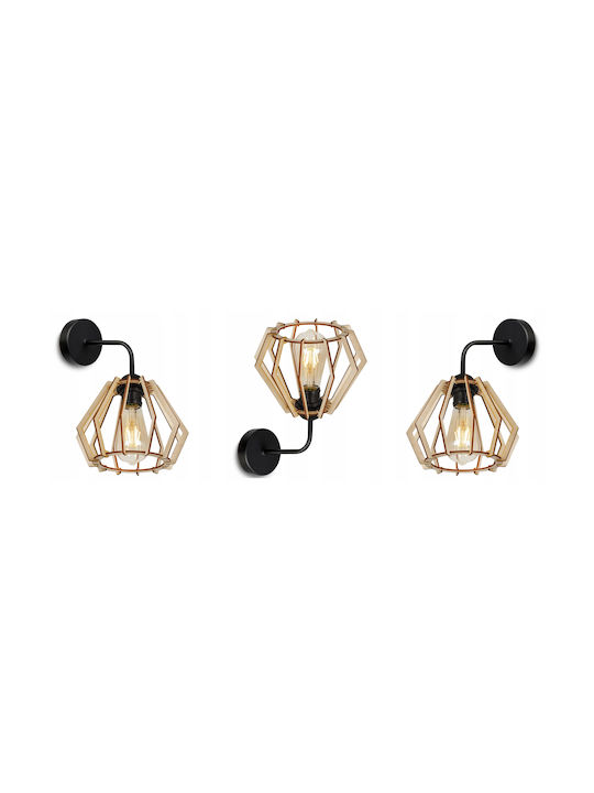 Light Home Modern Lamp Wall with Socket E27 Brown