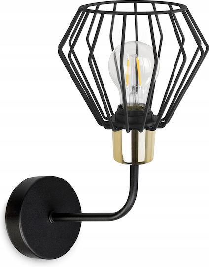 Light Home Μοντέρνο Φωτιστικό Τοίχου με Ντουί E27 Μαύρο