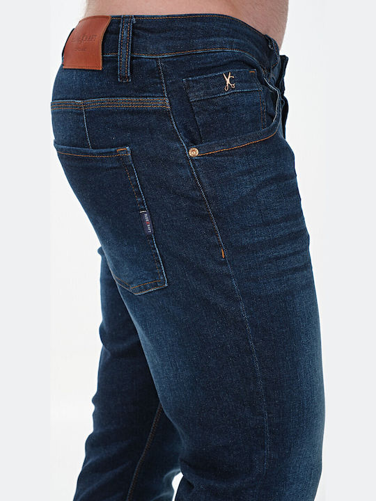 Men's Jeans Pants Elastic with Slim Fit Dark Blue
