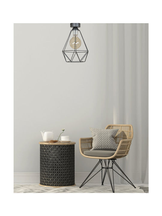 Light Home Πλαφονιέρα Οροφής Μαύρη με Ενσωματωμένο LED