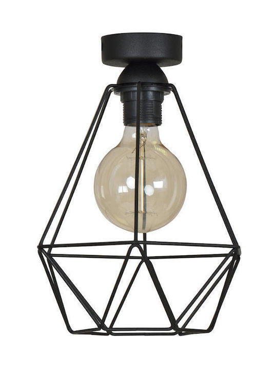Light Home Πλαφονιέρα Οροφής Μαύρη με Ενσωματωμένο LED