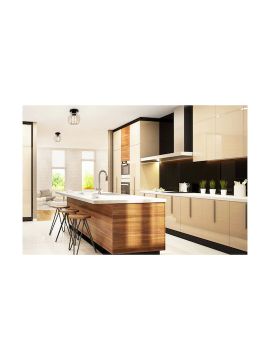 Light Home Πλαφονιέρα Οροφής Μαύρη