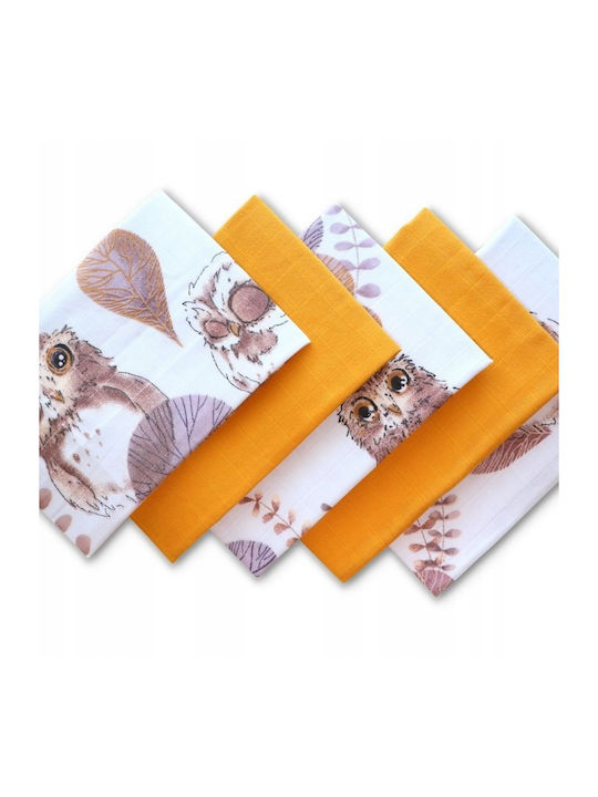 Schultertuch Burp Cloth Orange 38x38cm 5 Stück
