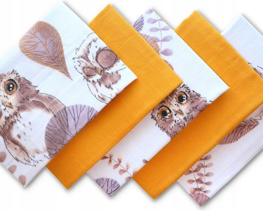 Schultertuch Burp Cloth Orange 38x38cm 5 Stück