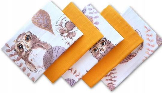 Schultertuch Burp Cloth Orange 38x38cm 5 Stück