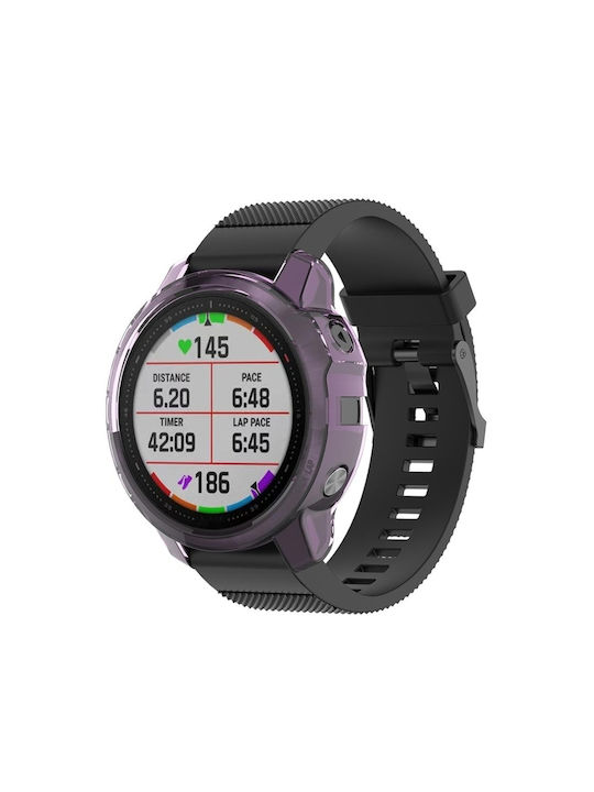 Protective Silicone Case in Purple color for Garmin Fenix 6s