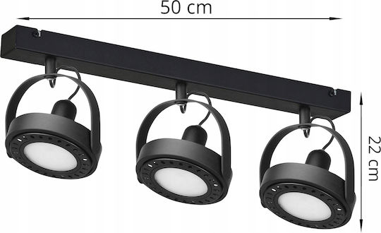 Light Home Triplu Spot cu Soclu GU10 în Culoare Alb