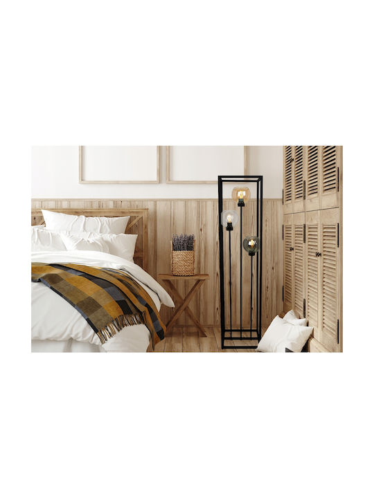 Light Home Floor Lamp H130cm. with Socket for Bulb E27 Black