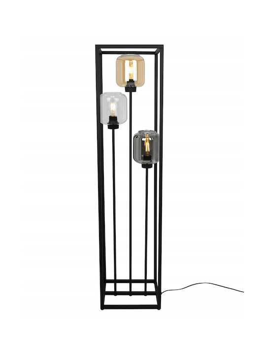 Light Home Floor Lamp with Socket for Bulb E27 Black
