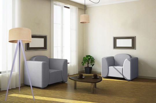 Light Home Floor Lamp H145cm. with Socket for Bulb E27 White