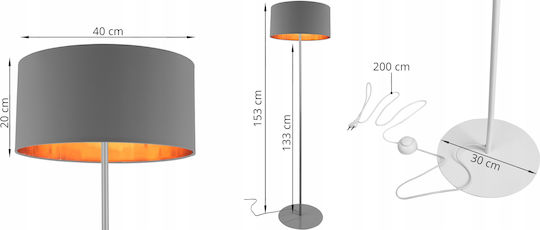 Light Home Φωτιστικό Δαπέδου με Ντουί για Λαμπτήρα E27 Λευκό