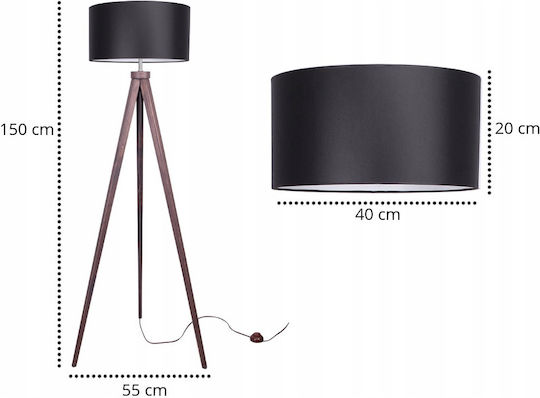 Light Home Floor Lamp with Socket for Bulb E27 White